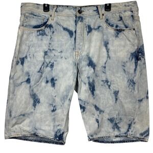 AKOO Denim Shorts Mens 40 Standard Fit Acid Wash Streetwear Distressed *Read